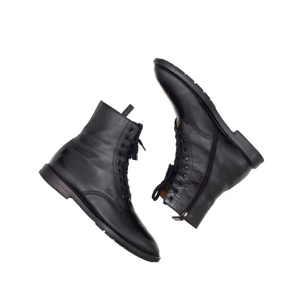 GUCCI Tom Ford Era Men's Leather Side-zip Combat Boot Black EU43.5/US10.5